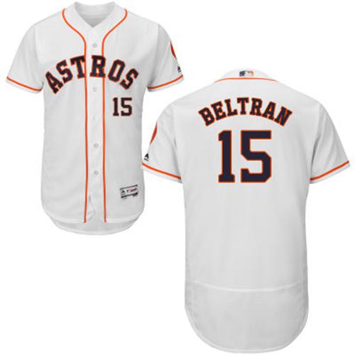 Astros #15 Carlos Beltran White Flexbase Authentic Collection Stitched MLB Jersey - Click Image to Close
